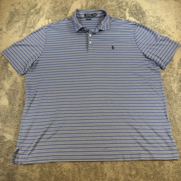 Polo Ralph Lauren Other - Polo Ralph Lauren Mens XL Classic Fit Blue White Striped Soft Polo Shirt